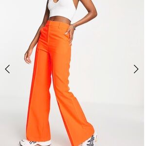 ASOS Bright Orange Wide-Leg Pants